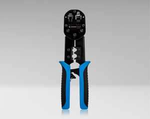 RJ45 &amp; RJ11/12 Modular Pass-through Crimper with Tail Crimping Slots